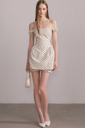 Polka Dot One-Shoulder Dress
