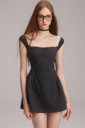Polka Dot One-Shoulder Dress