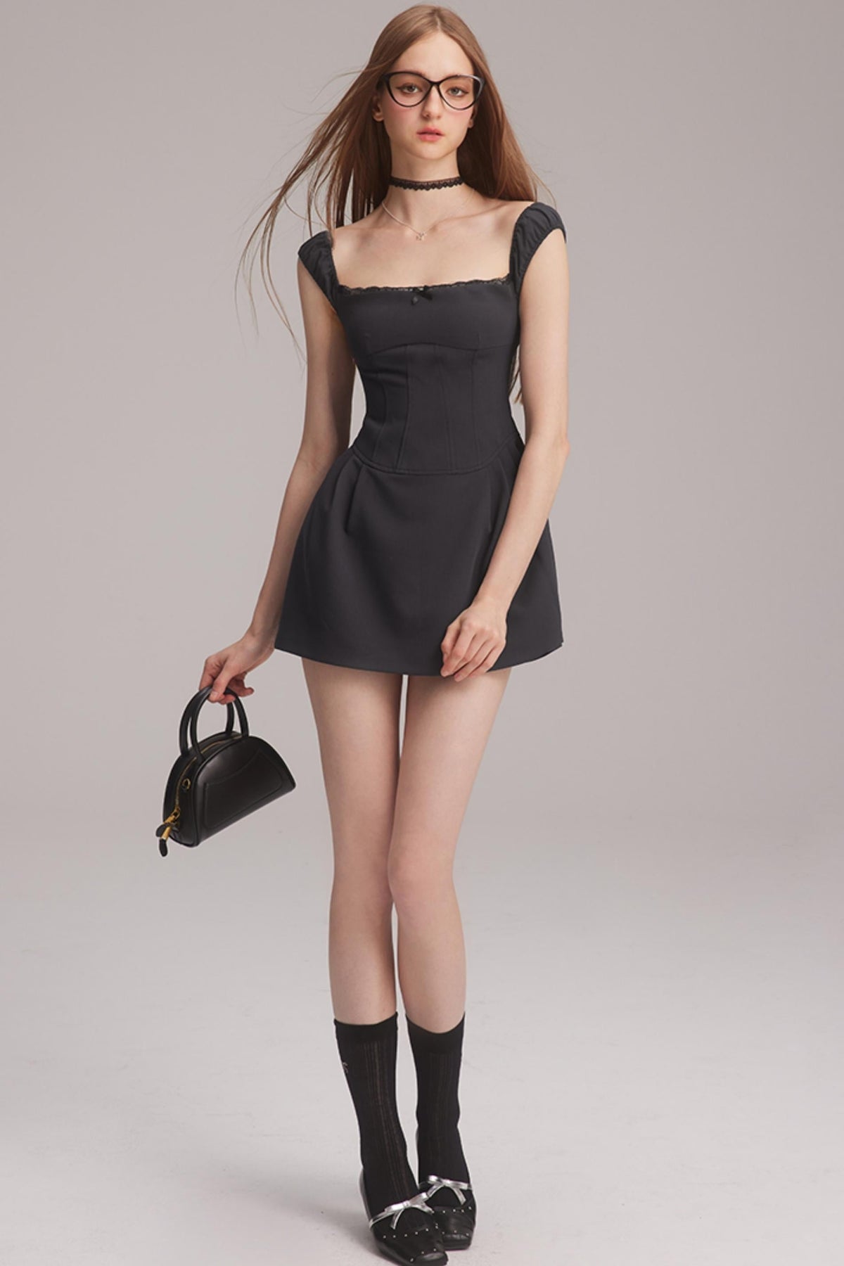 Polka Dot One-Shoulder Dress