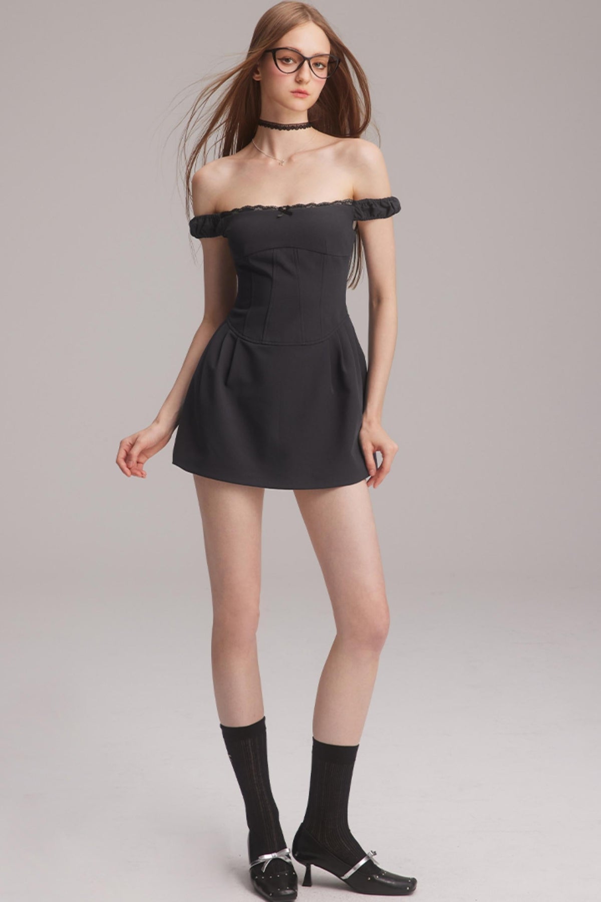 Polka Dot One-Shoulder Dress