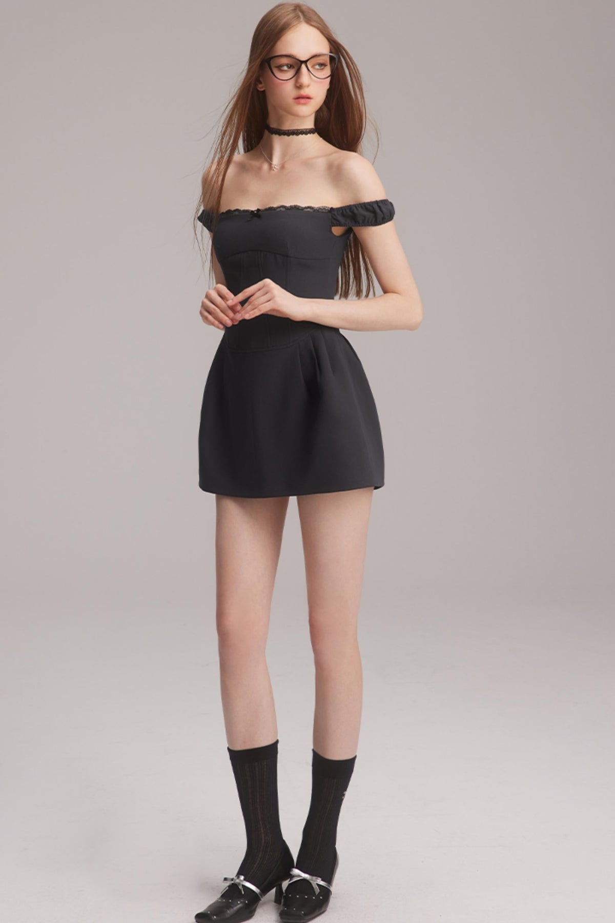 Polka Dot One-Shoulder Dress