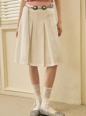 Polka Dot Pleated Skirt