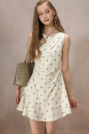 Polka Dot Ruched Mini Dress