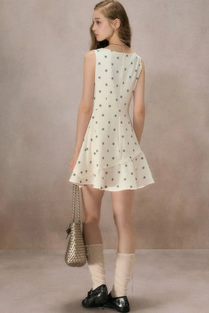 Polka Dot Ruched Mini Dress