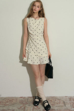Polka Dot Ruched Mini Dress