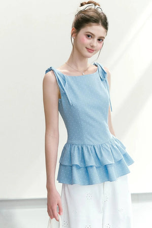 Polka Dot Ruffle Camisole Top