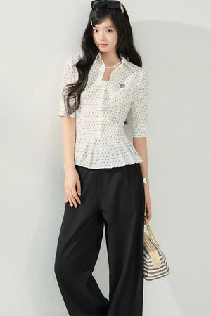 Polka Dot Ruffled Blouse