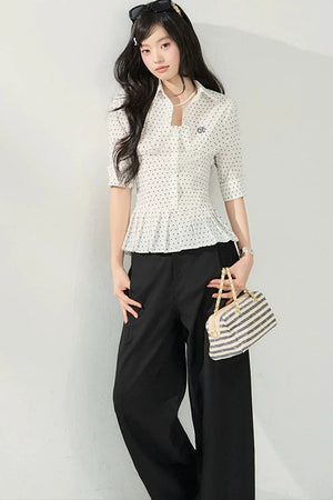 Polka Dot Ruffled Blouse