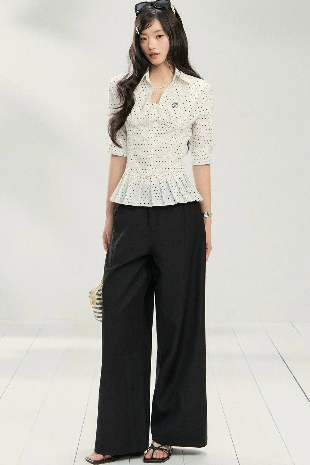Polka Dot Ruffled Blouse