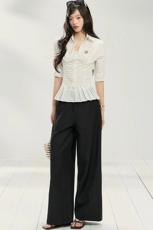 Polka Dot Ruffled Blouse