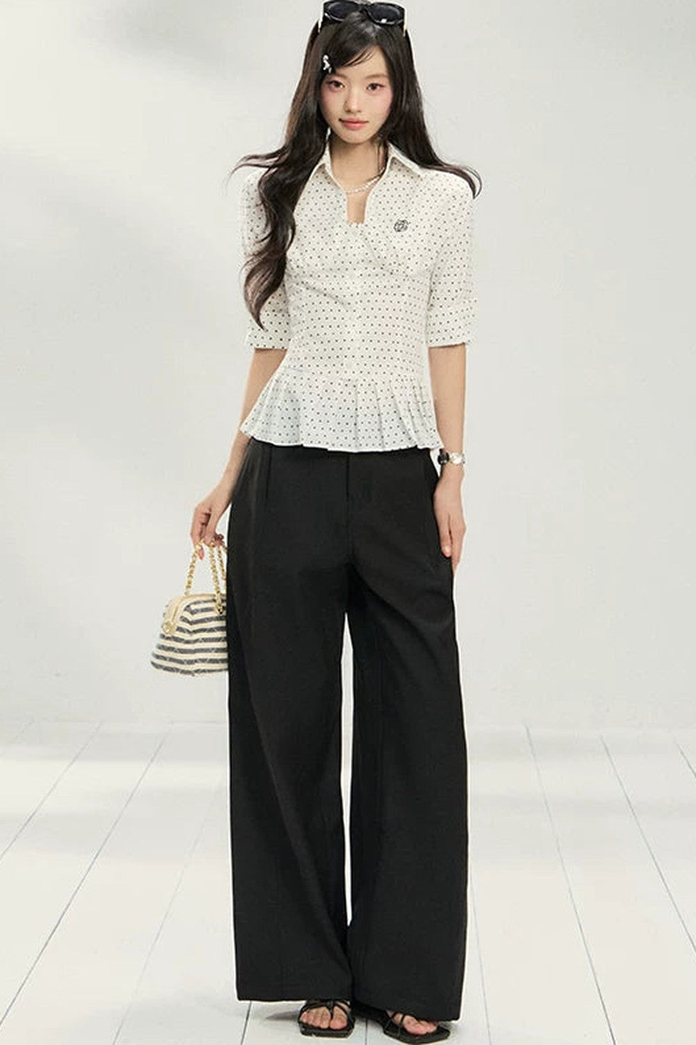 Polka Dot Ruffled Blouse