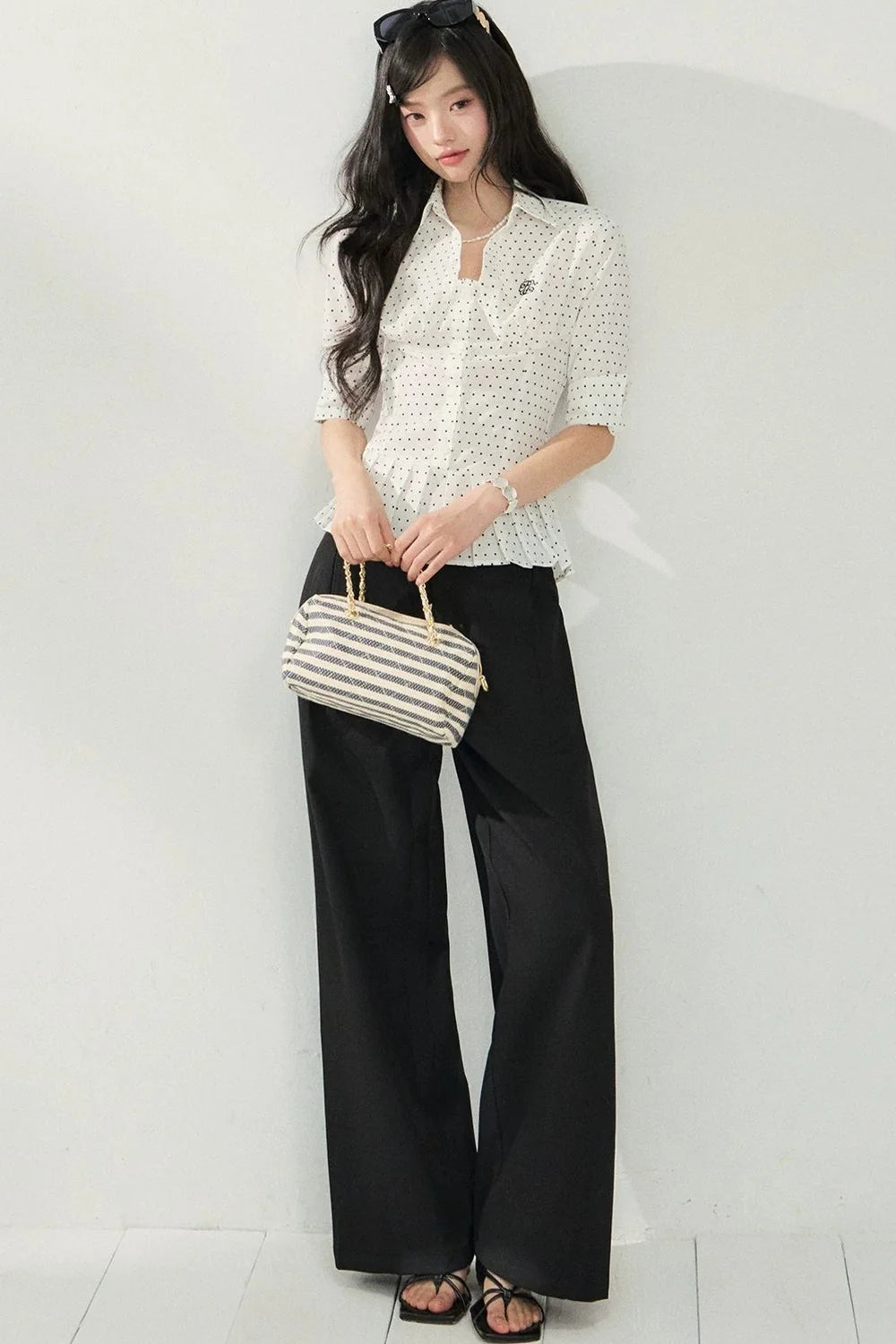 Polka Dot Ruffled Blouse
