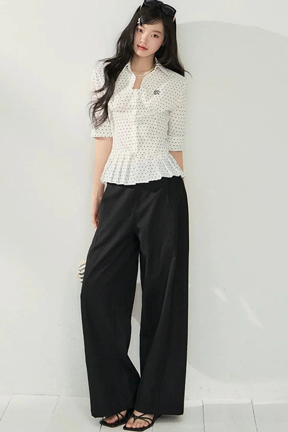 Polka Dot Ruffled Blouse