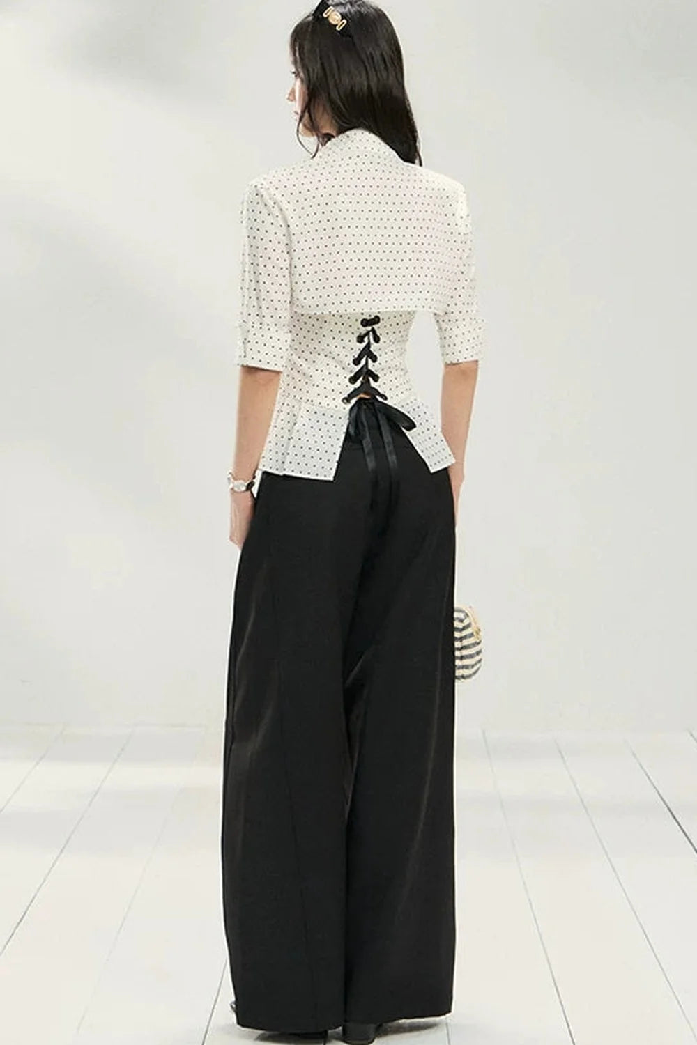 Polka Dot Ruffled Blouse