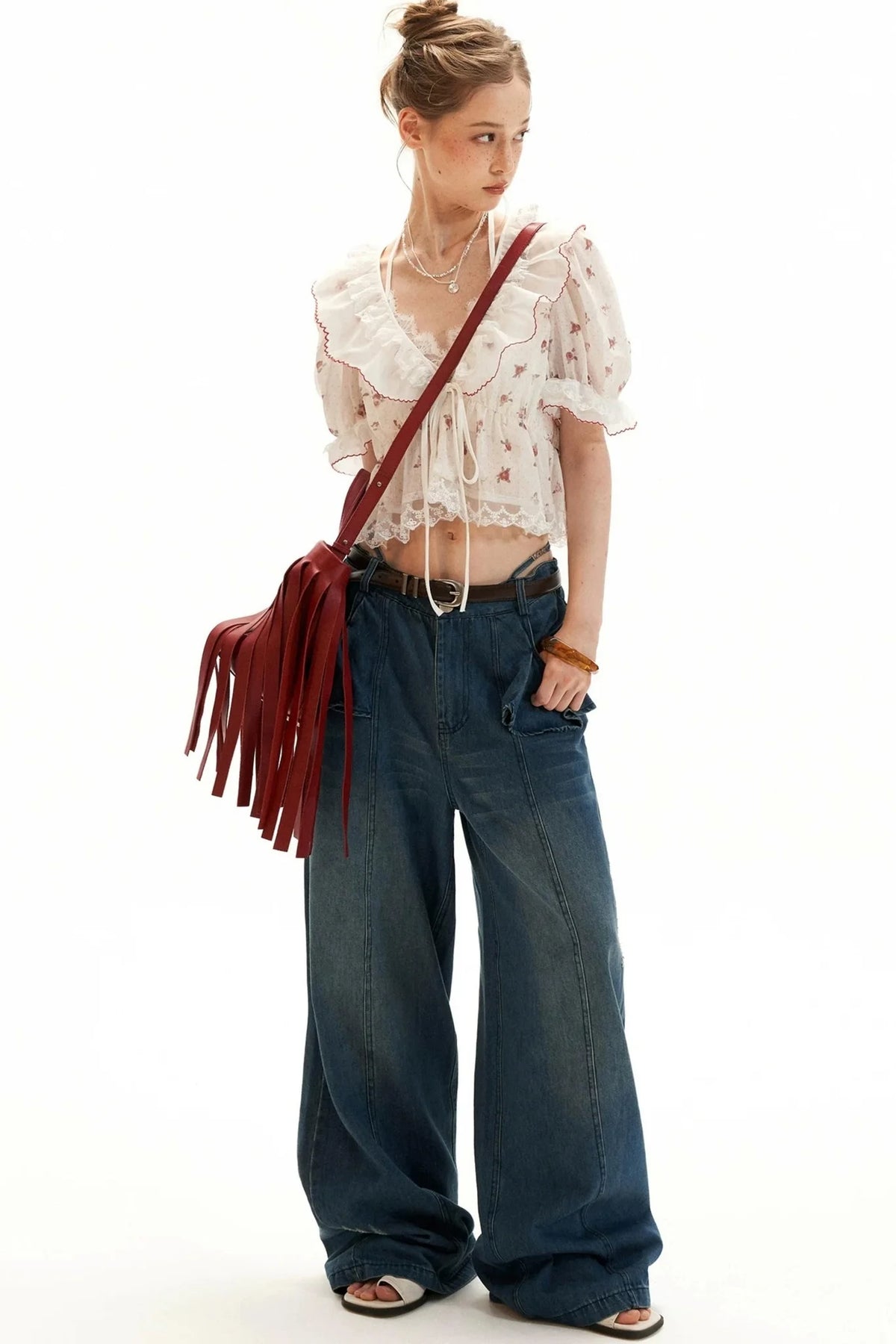 Polka Dot Ruffled Top