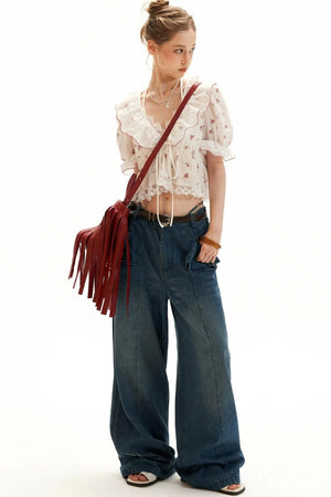 Polka Dot Ruffled Top
