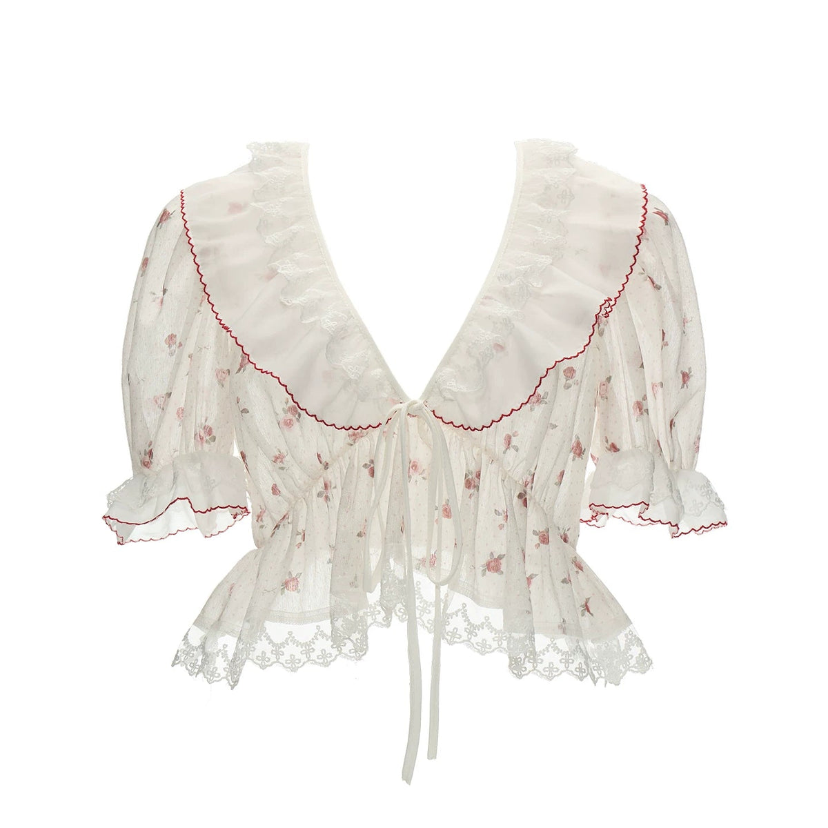 Polka Dot Ruffled Top