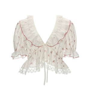 Polka Dot Ruffled Top
