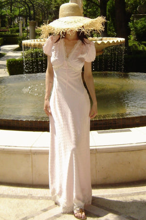 Polka Dot Satin Lace Long Dress