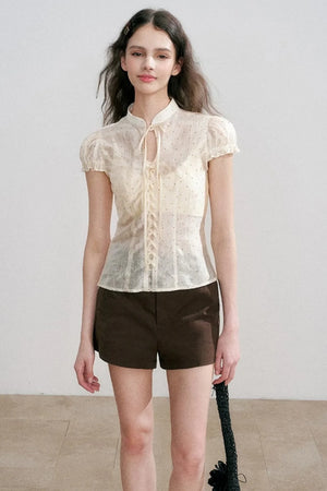 Polka Dot Short Sleeve Top Set-Up