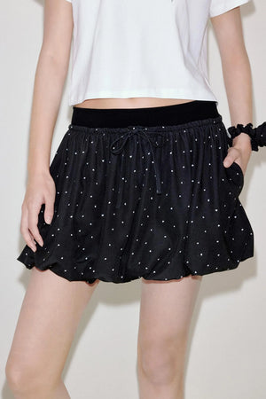 Polka Dot Silhouette Cropped Skirt