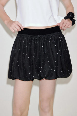 Polka Dot Silhouette Cropped Skirt