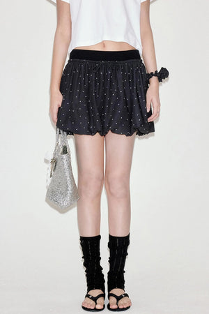 Polka Dot Silhouette Cropped Skirt