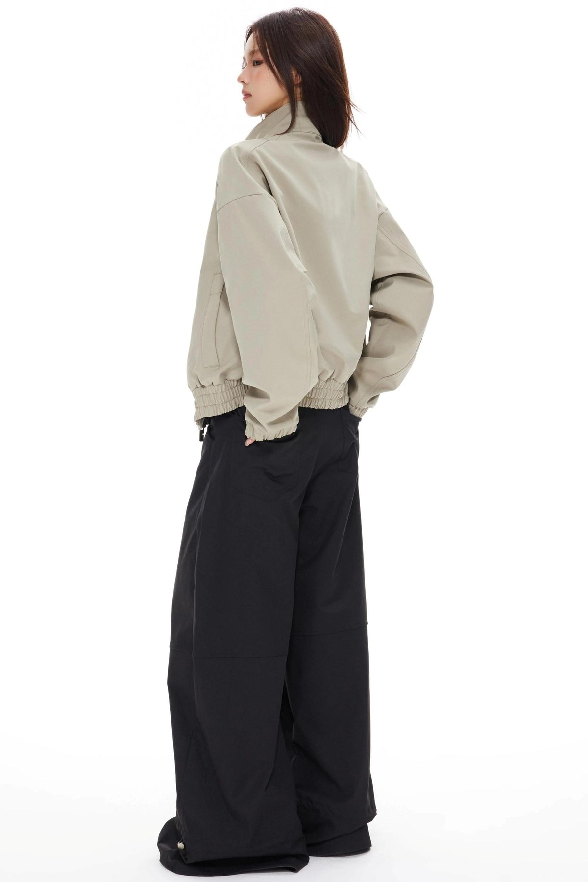 Polka Dot Stand-Up Jacket