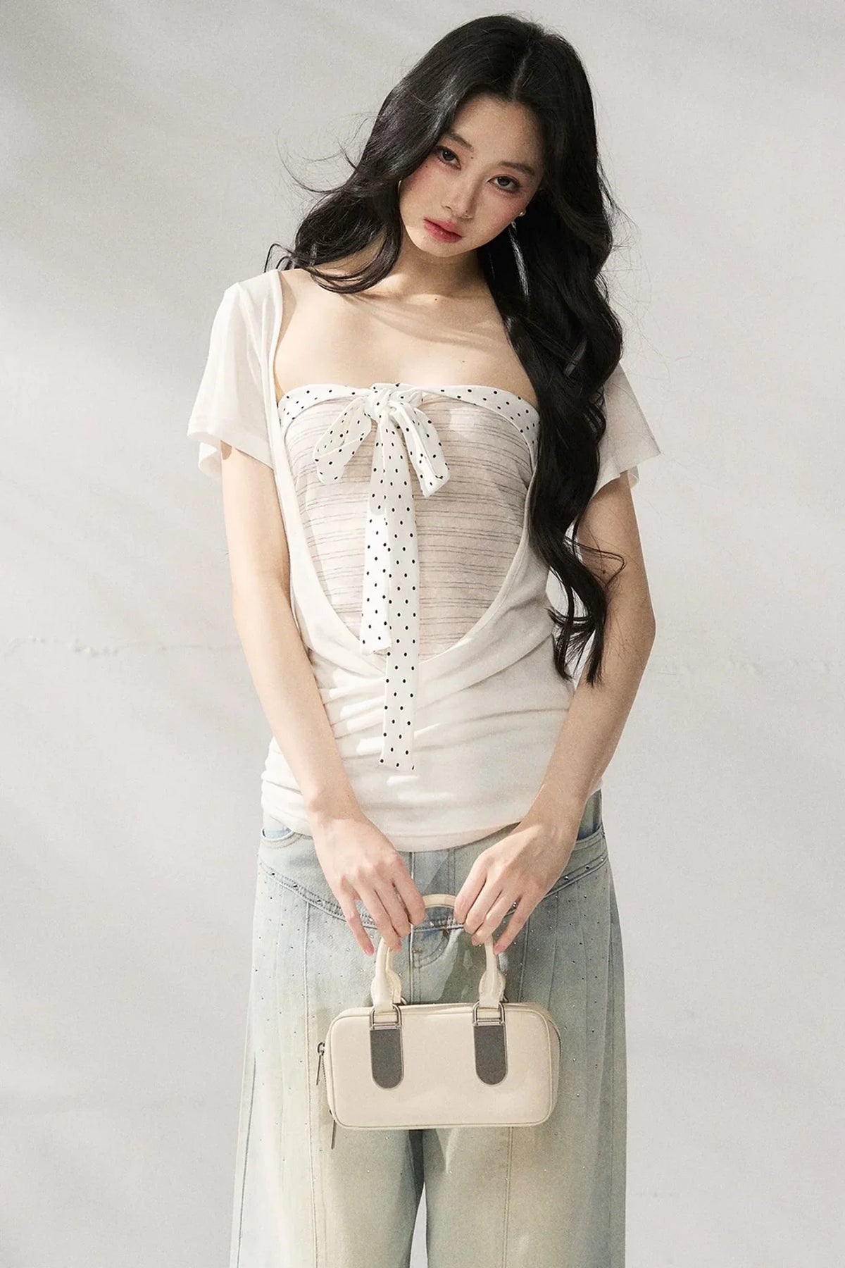 Polka Dot Striped Halter Top Set-Up