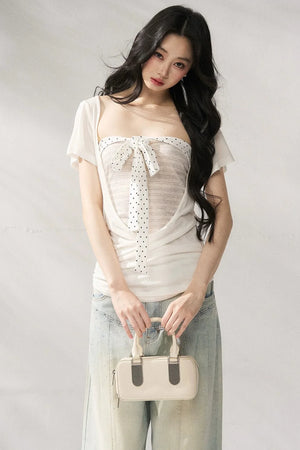 Polka Dot Striped Halter Top Set-Up