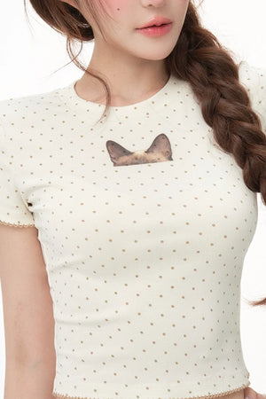 Polka Dot Tencel Top and Pants Set-Up