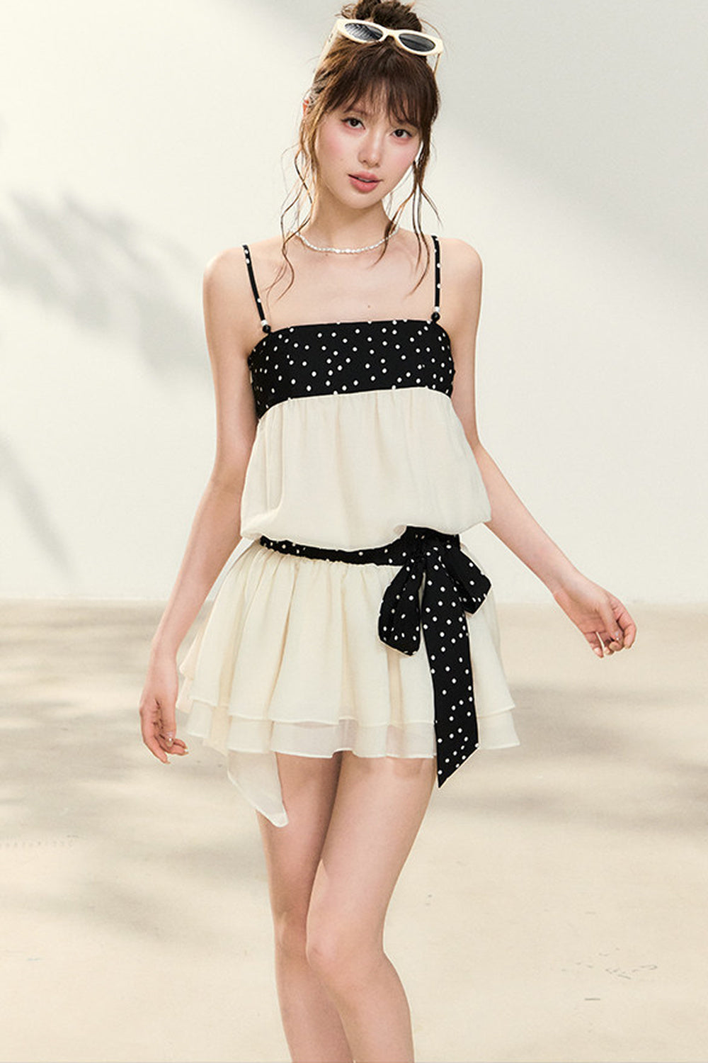 Polka Dot Tie Strap Dress