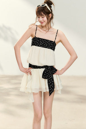 Polka Dot Tie Strap Dress
