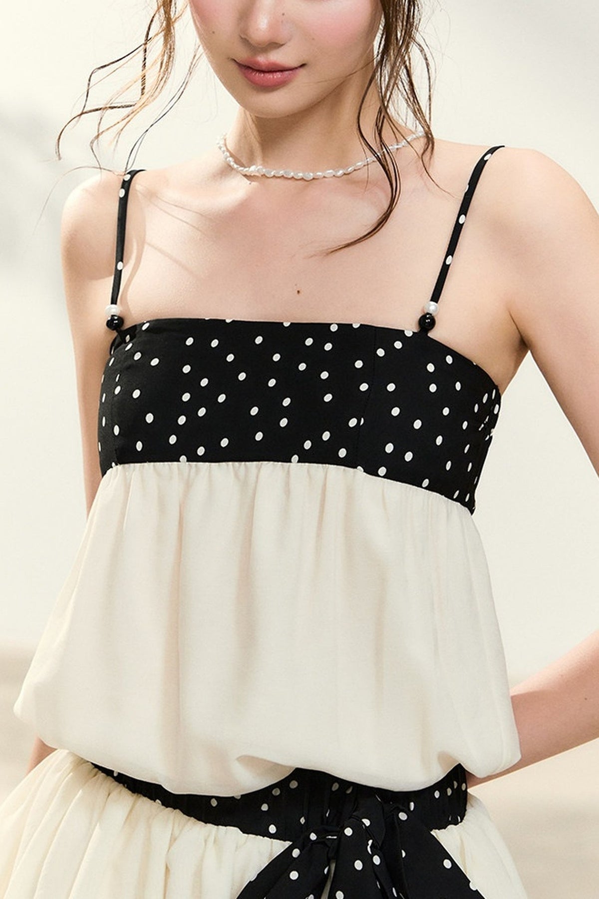 Polka Dot Tie Strap Dress