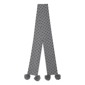 Polka Dot Wool Knit Scarf