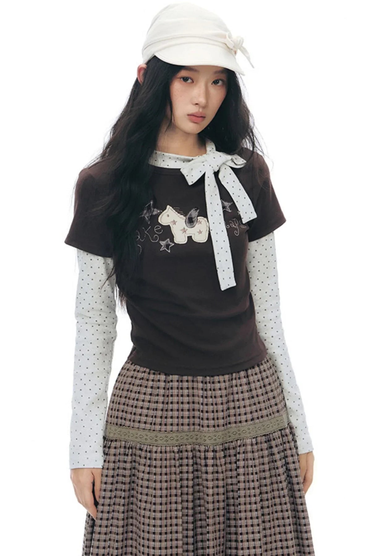 Pony Applique Embroidery T-Shirt
