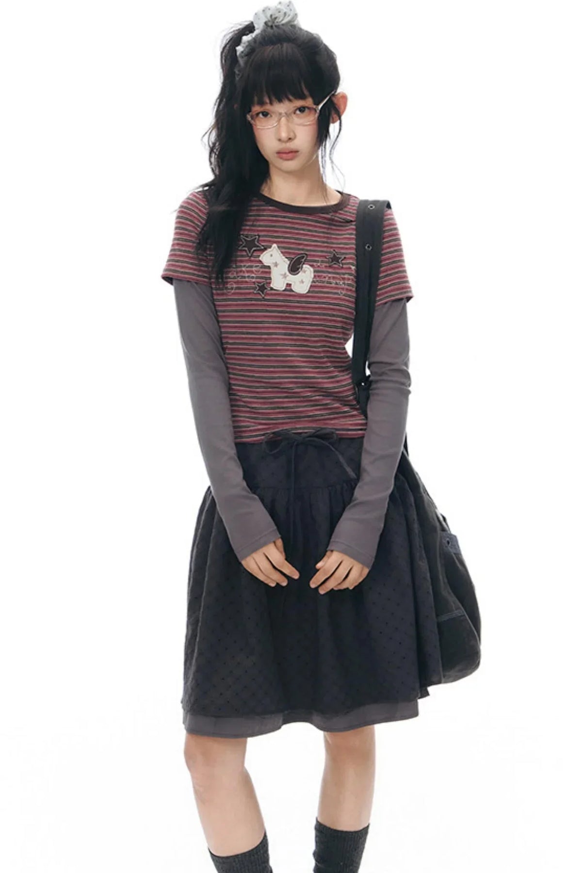 Pony Applique Embroidery T-Shirt