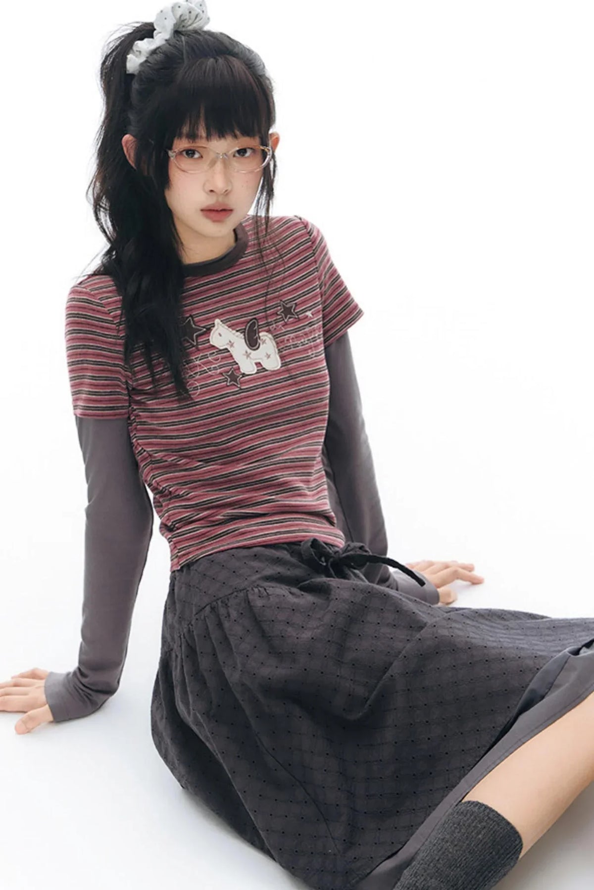 Pony Applique Embroidery T-Shirt