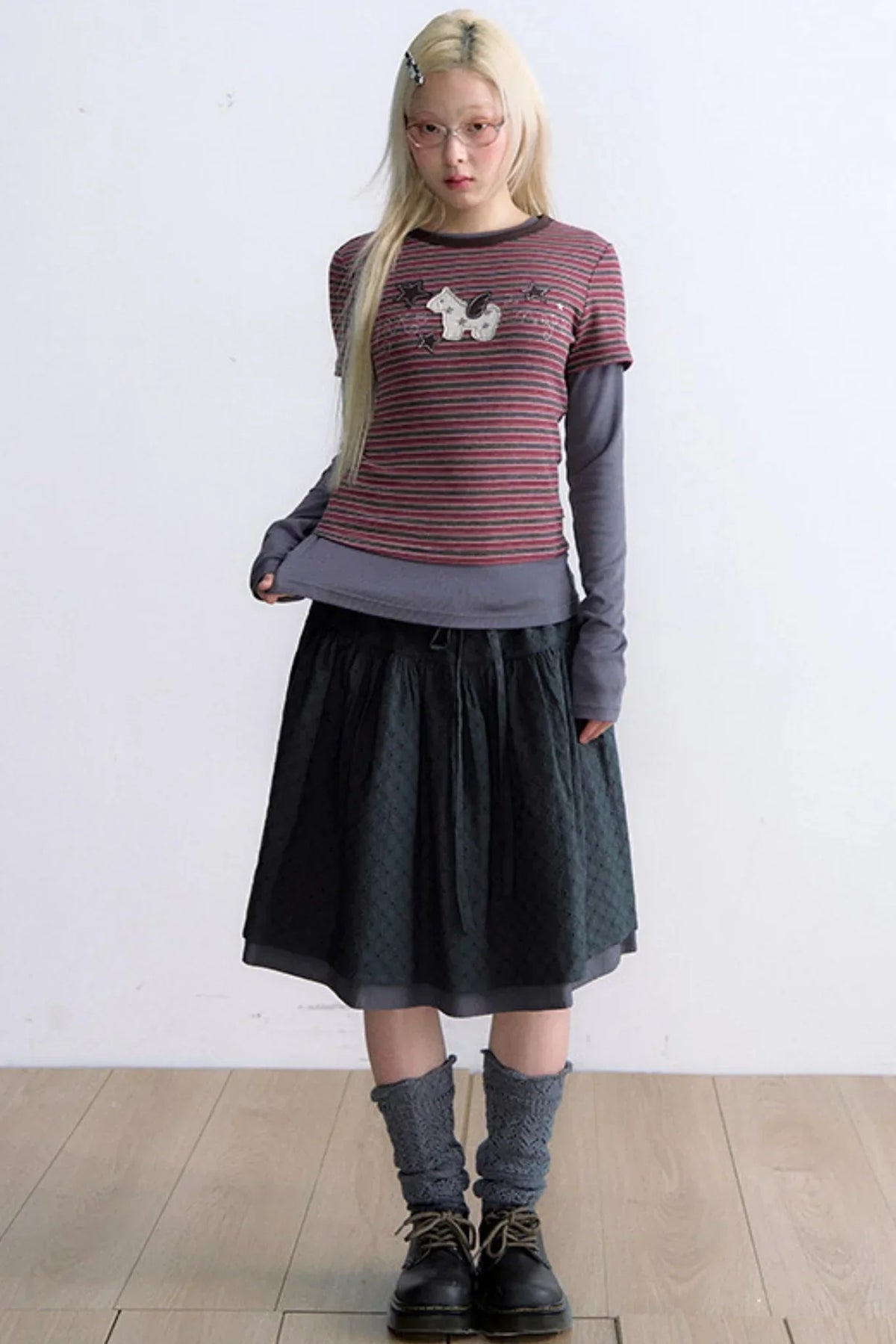 Pony Applique Embroidery T-Shirt