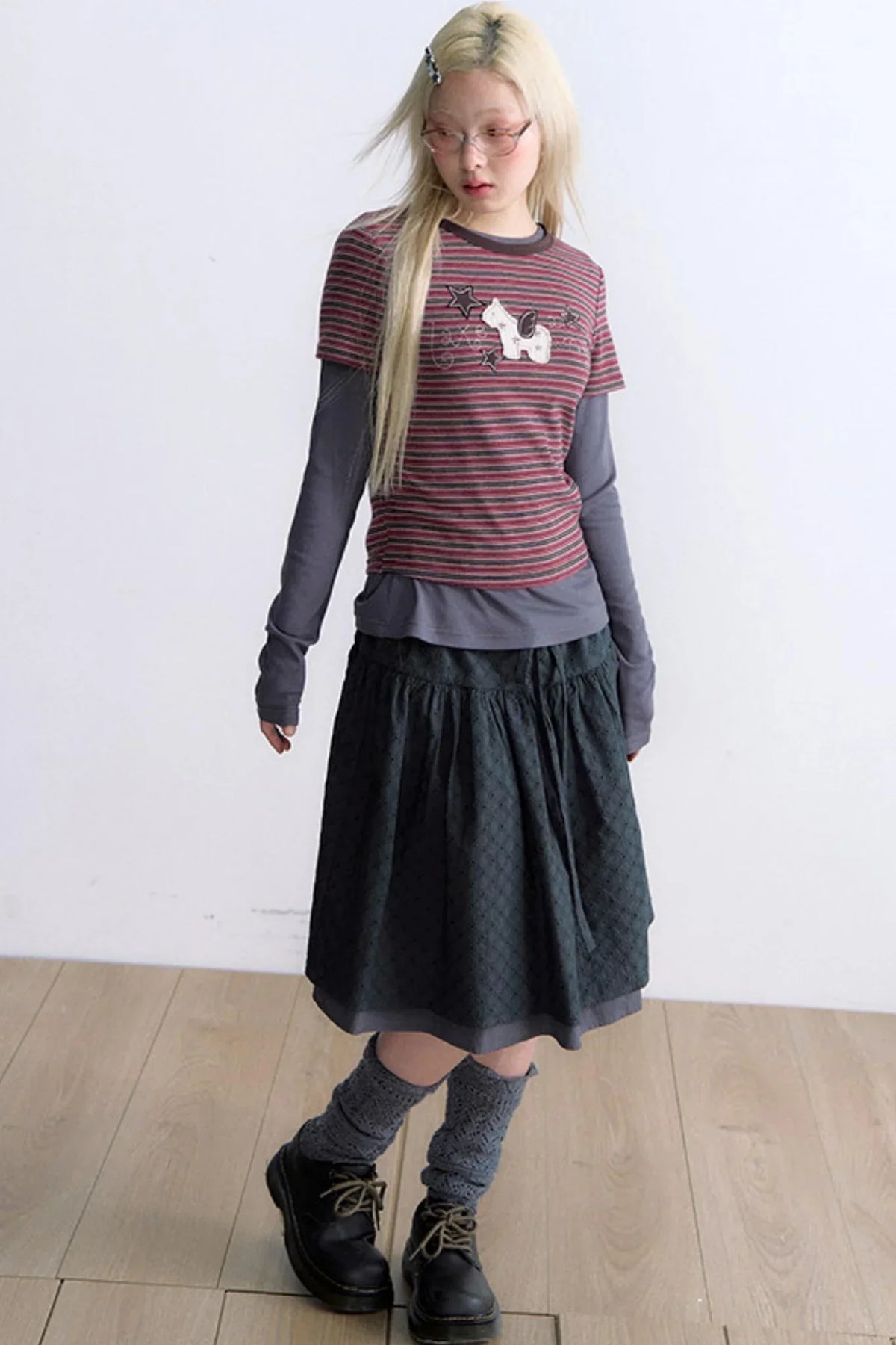 Pony Applique Embroidery T-Shirt