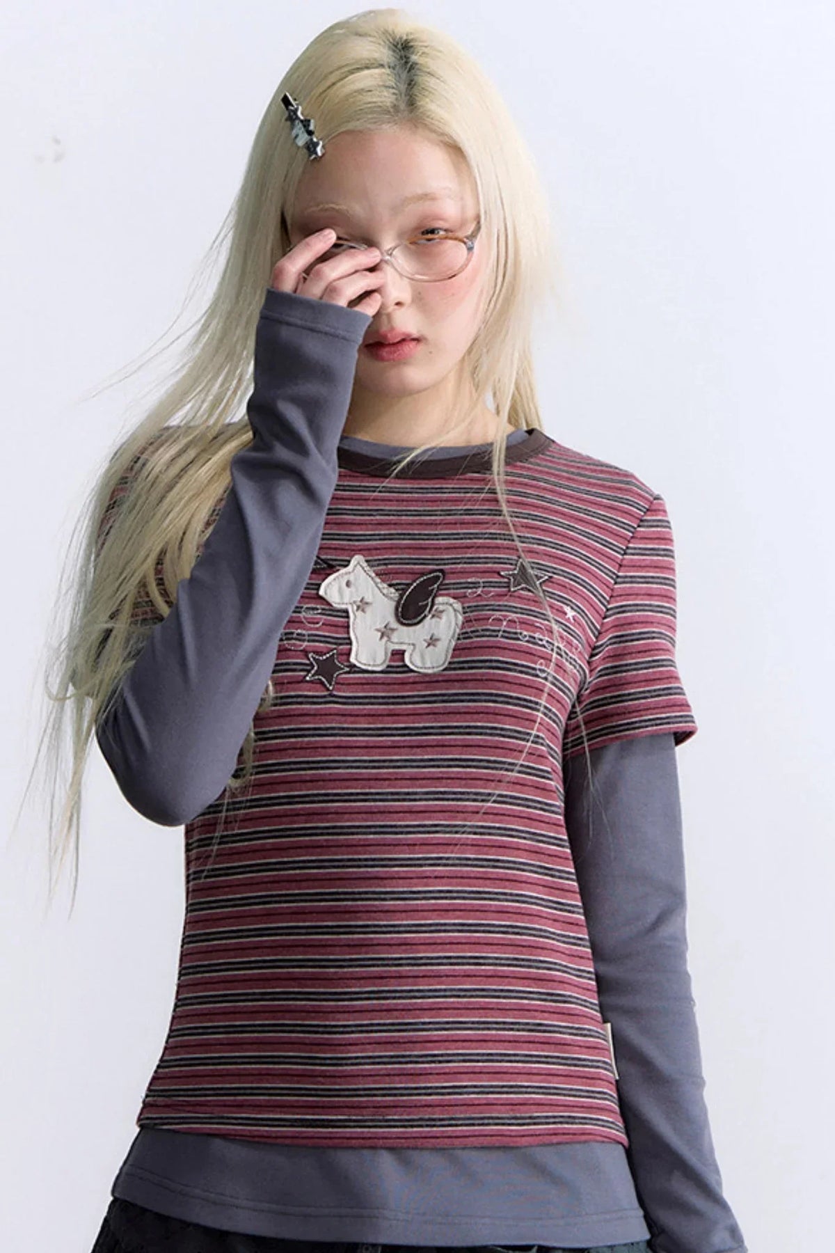 Pony Applique Embroidery T-Shirt
