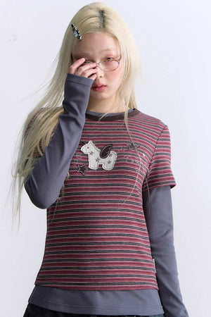 Pony Applique Embroidery T-Shirt