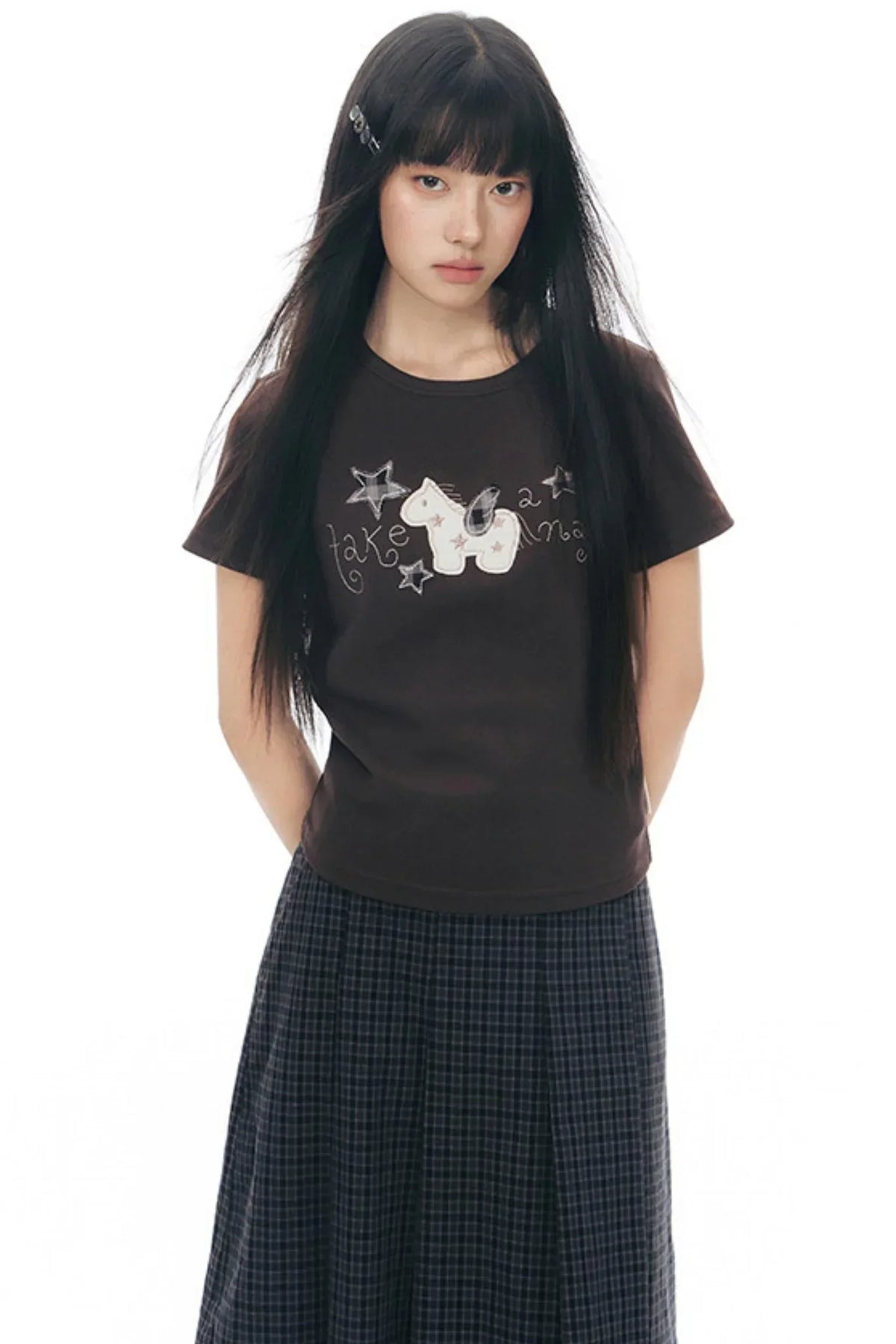Pony Applique Embroidery T-Shirt