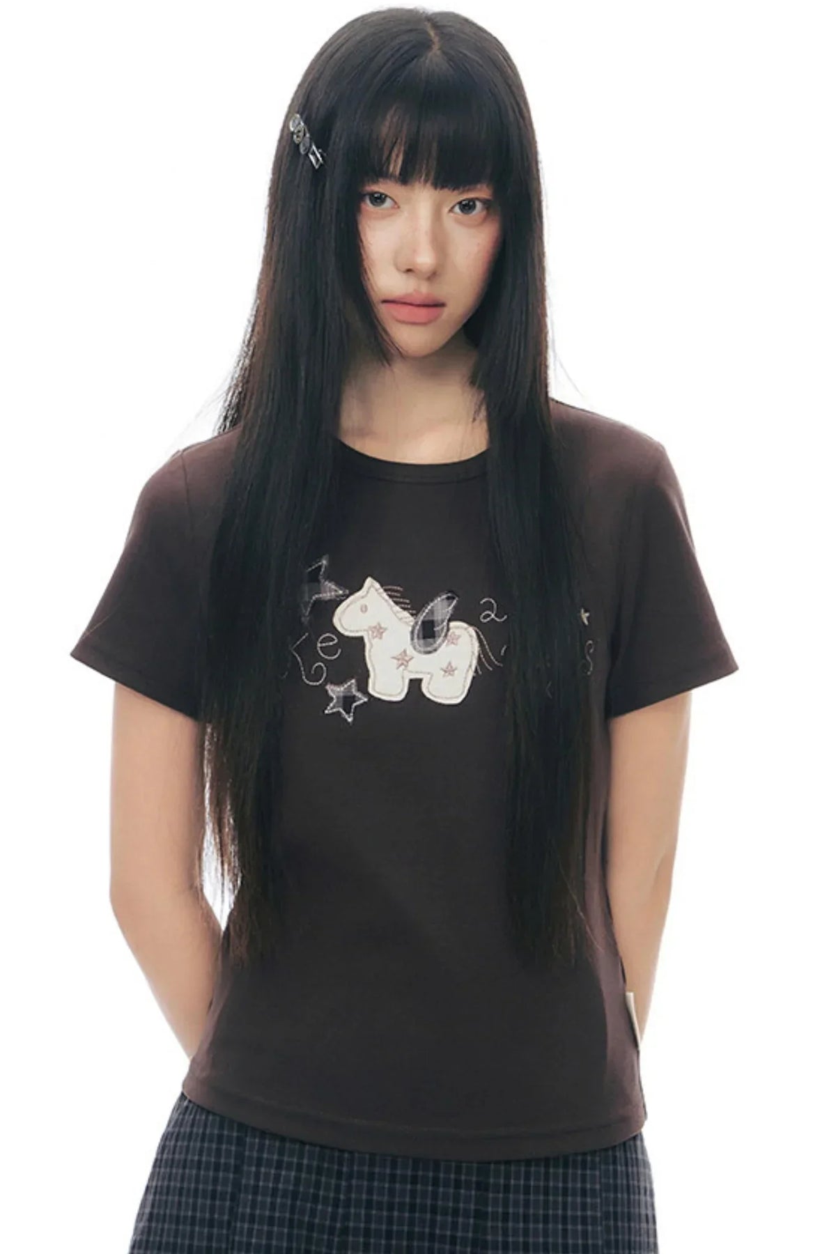 Pony Applique Embroidery T-Shirt