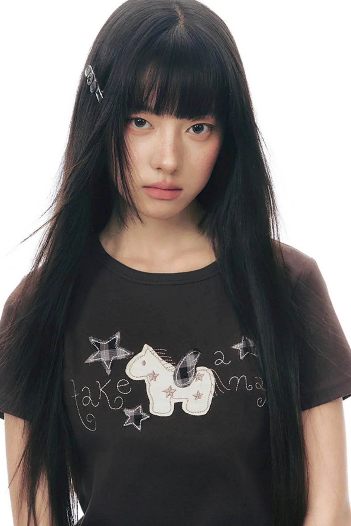 Pony Applique Embroidery T-Shirt