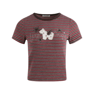 Pony Applique Embroidery T-Shirt