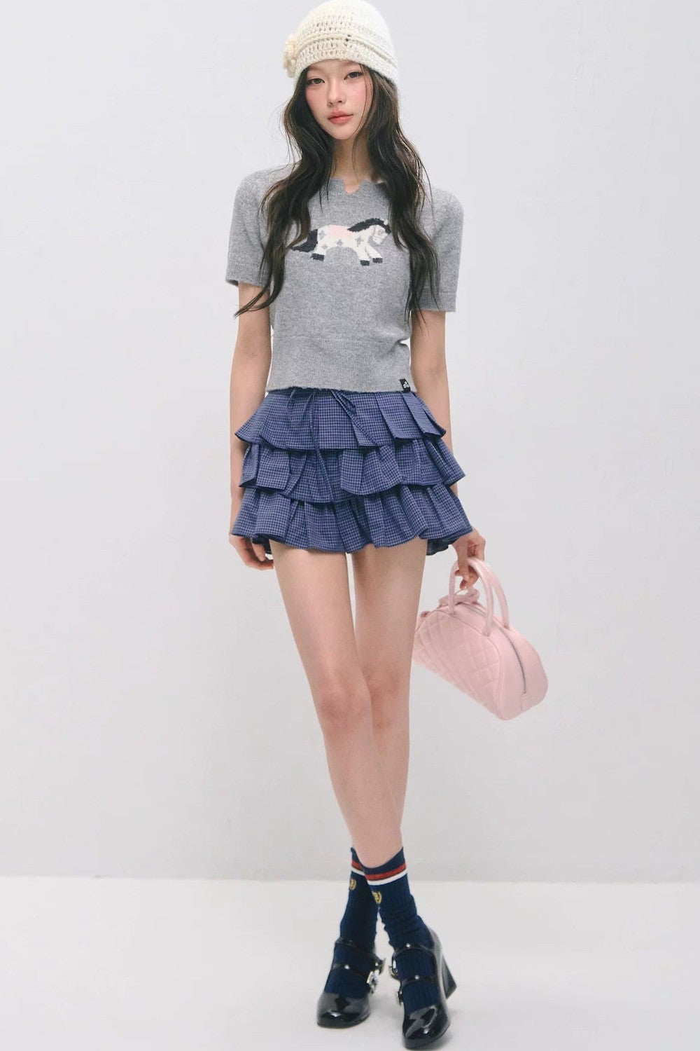 Pony Jacquard Short-Sleeved Top