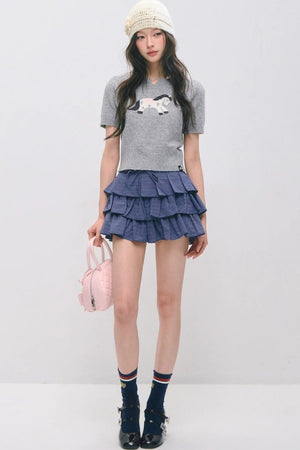 Pony Jacquard Short-Sleeved Top