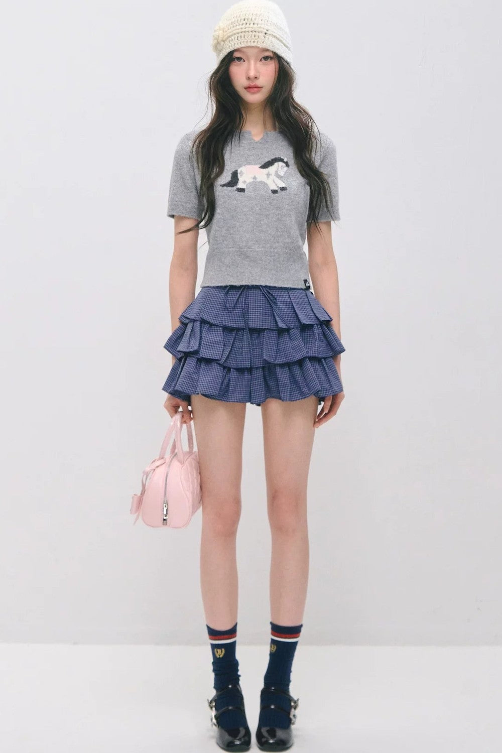 Pony Jacquard Short-Sleeved Top