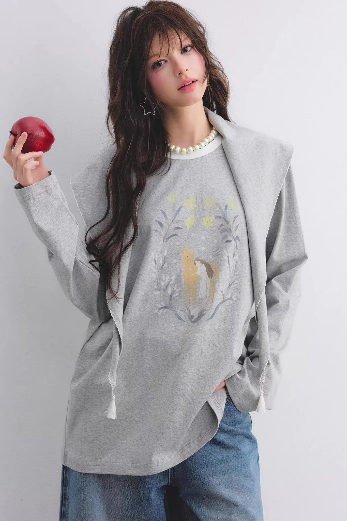 Pony Print Layered Top Set